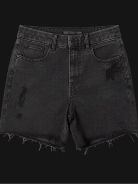 American Eagle Outfitters Distressed Black Curvy Jegging Denim Jean Shorts